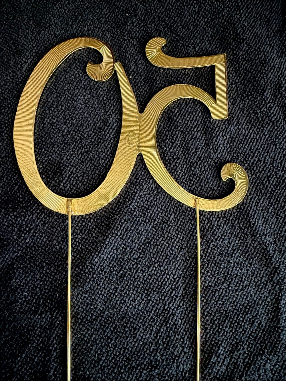 Gold Rhinestone '50' Cake Topper - Picture 2 of 2